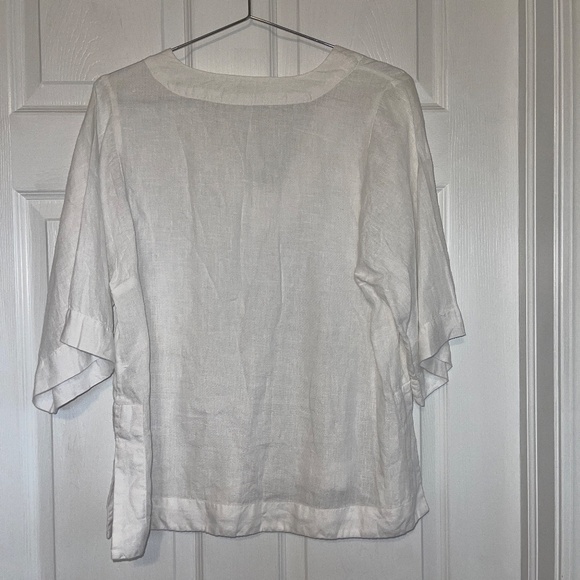 Roller Rabbit White Linen Top Sz S Gently Loved - Picture 6 of 6